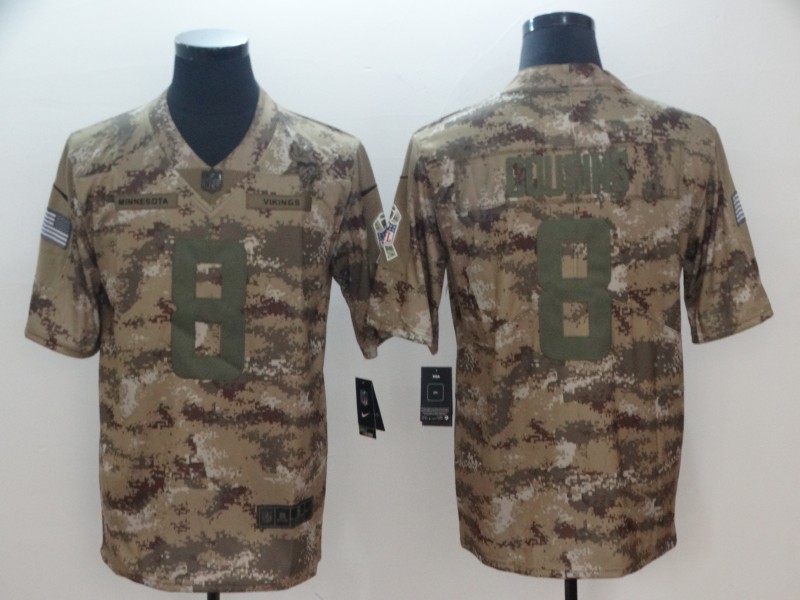 Men's Minnesota Vikings Kirk Cousins #8 Camouflage Jersey